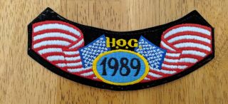 Harley Davidson 1989 Hog Owners Group Vest Jacket Hat American Flag Rocker Patch
