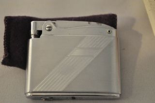 Vintage Ronson Adonis Silver Pocket Lighter W/velvet Bag & Instructions