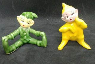 2vintage Gilner Ceramic Elf Pixie Figurines
