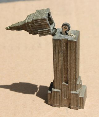 Antique Art Deco Empire State Building Lighter & Pencil Sharpener Souvenir Rare
