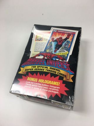 1990 Marvel Universe Trading Cards Box 36 Packs W/ Holograms