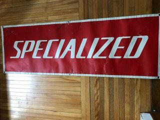 (rough Shape) Specialized Bicycle Banner 71 " X 24 " Red With White