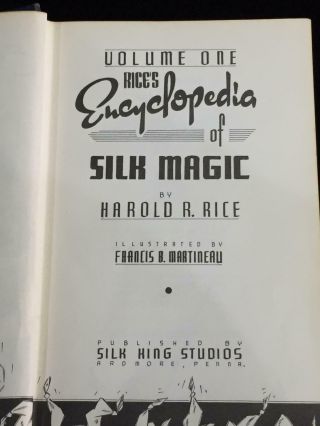 Vintage Magic Trick Book Rice ' s Encyclopedia Of Silk Magic Vol 1 4