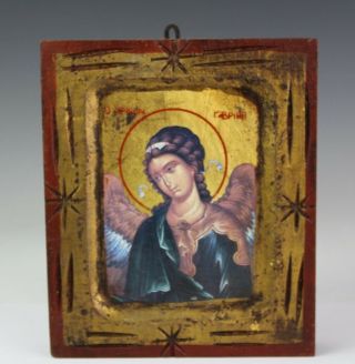 Russian Orthodox Christian Painted Virgin Mary Religious Icon Wood Wooden Panel
