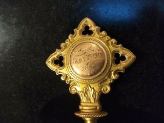 Vaughton & Son Hallmarked Gold Plated 1913 Jewish,  Holy Law Synagogue Key. 2
