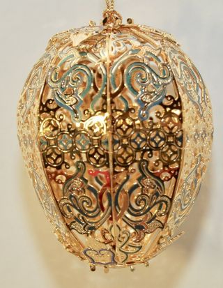 " 2010 Trellis Egg " Baldwin Ornament 24kt Gold Finished Brass 77420.  010