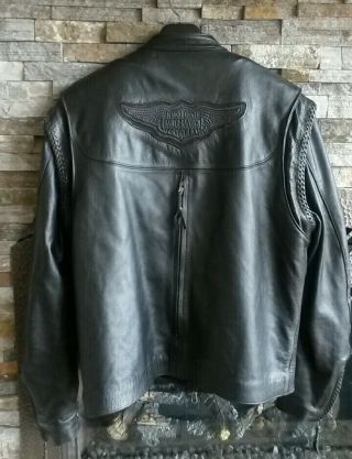 Willie G Mens Harley Davidson Leather Jacket Vest Removable Liner Xl