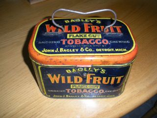 Rare Vintage Tobacco Tin Lunch Pail Style Bagley 
