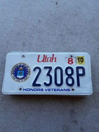 Utah Air Force Veteran License Plate