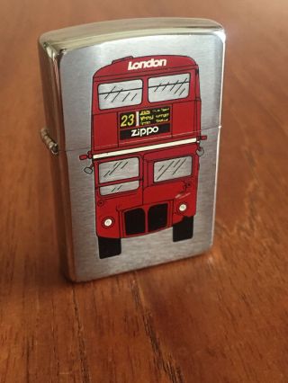 Zippo Lighter Silver London Bus