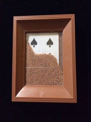 Magicians Vintage Card In Sand Frame Magic Trick