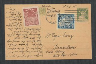 Rare Jewish Judaica 1924 Letter To Egon Zweig Kkl Jnf Herzl Zionism Palestine