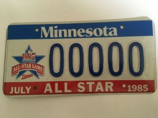 1985 Minnesota All Star Mlb Baseball License Plate Optional Graphic Sample