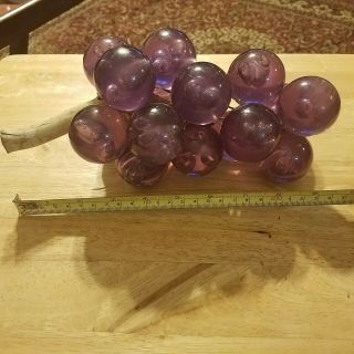 Mid Century Large Purple Vintage Acrylic Lucite Grape Cluster Driftwood Retro