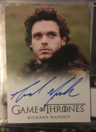 Game Of Thrones Season 2 Trading Card Autograph Richard Madden As Robb Stark