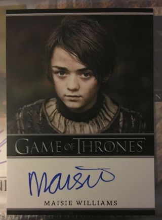 Game Of Thrones Season 2 Trading Card Autograph Maisie Williams As Arya Stark