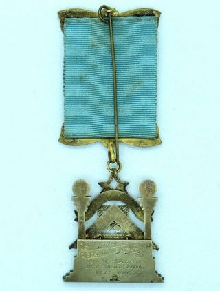 Vintage Elaborate Sterling Silver Masonic Lodge Medal 35gms Not Scrap 3