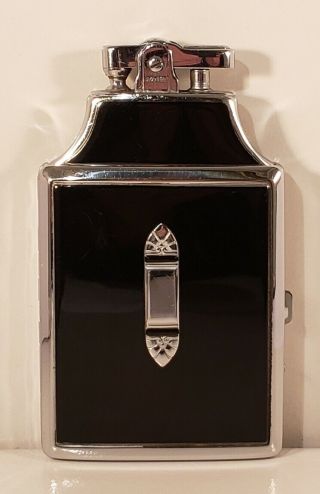 Vintage Ronson Mastercase Cigarette Case Lighter In Black Enamel