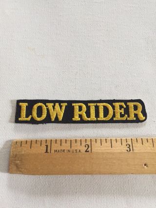 Low Rider Patch Embroidered,  Vintage Rare Automobilia