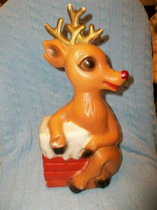 Vintage Christmas Reindeer Rudolph Blow Mold
