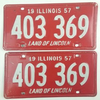 Special Offer Illinois 1957 1924 1962 Pairs License Plates