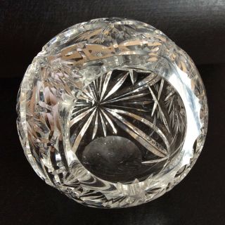 Vintage Cut Crystal ASH TRAY Heavy Clear Glass Round Cigarette Cigars Home Decor 2