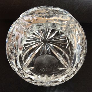 Vintage Cut Crystal ASH TRAY Heavy Clear Glass Round Cigarette Cigars Home Decor 3