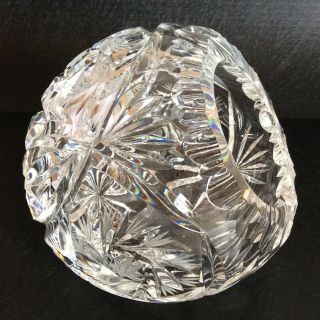 Vintage Cut Crystal ASH TRAY Heavy Clear Glass Round Cigarette Cigars Home Decor 4