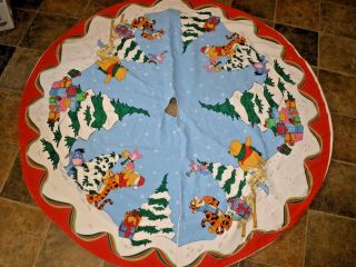 Vintage Handmade Disney Winnie The Pooh Christmas Tree Skirt