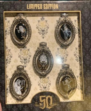 Box Set Of 5 Pins Bride Haunted Mansion Anniversary 50th Le750