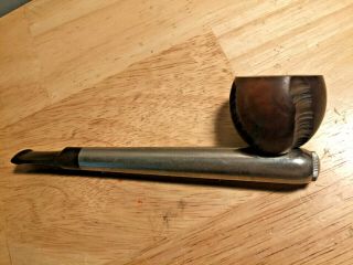 Vtg Tapered Aluminum Alloy Steel Briar Smoking Pipe Patents Applied For