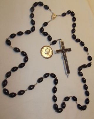 Commemorative Rosary Reliquary Crucifix 1983 Holy Year Pope John Paul Ii Germany