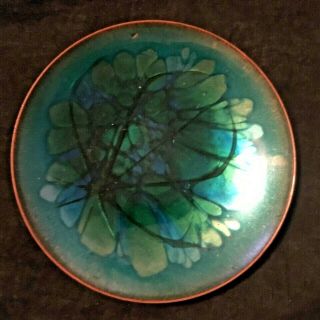 Vintage Mid Century Modern Bovano Enamel Copper Mcm Seaweed Dish Tray Plate