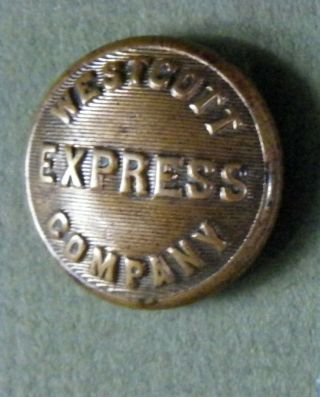 Bb Westcott Express Company Railroad Uniform Button Medium Gilt (=amex)