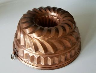 Vintage Christian Wagner Tin Lined Copper Bundt Cake Pan West Germany Mould 4