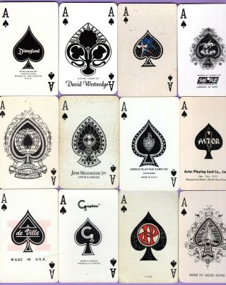 12 Single Swap Playing Cards Ace Of Spades Disneyland Arrco Astor Some Vintage