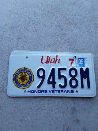 Utah American Legion License Plate