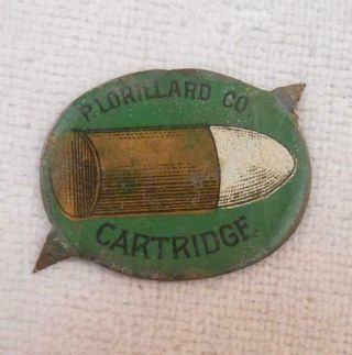 Vintage Tin Tobacco Tag - Cartridge - Lorillard & Co