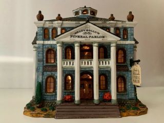 Retired Lemax Spooky Town Halloween Village Lighted Shady Hollow Funeral Parlor