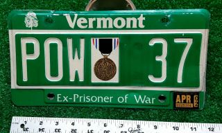 Vermont - 2002 Ex Prisoner Of War License Plate -,  Low Number