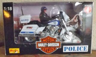 Maisto Harley - Davidson Police Motor Cycle Nypd Series 4 Die - Cast 1:18 Scale
