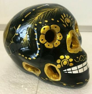 Mexican Talavera Sugar Skull Luminary Pottery Day Of The Dead Ceramic Folk Art