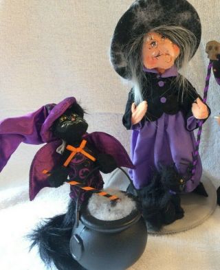 Annalee Halloween: Cat In Bat Costume,  Witch W Cat & Spider