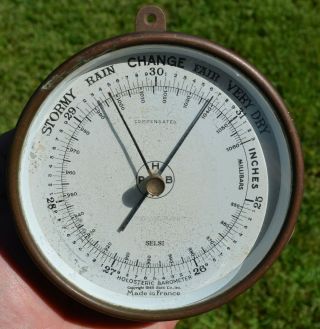 Vintage Selsi Holosteric Barometer Ship Boat Marine Nautical Made In France 1940