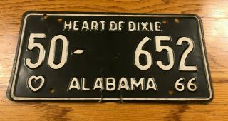 1966 Alabama License Plate Car Tag Marshall County 50 - 652