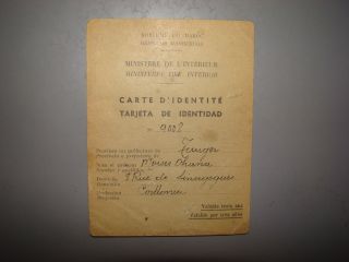 Jewish Judaica Morocco Moroccan Passport Identity Card Moises Ohana Jews 1960 Id