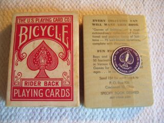 Vintage Box 808 Bicycle Rider Back Red Playing Cards Complete Deck