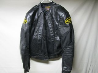 Vanson Leather Motorcycle Jacket Size Xl Black Vented
