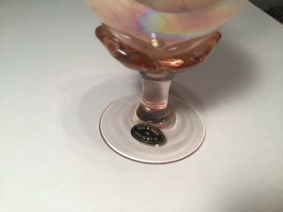 Vintage “Harper Lee”Iridescent Art Glass Perfume Bottle w Hummingbird Stopper 5