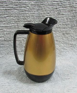 Old West Bend Thermo Serv Usa Black Gold Plastic Coffee Carafe Pitcher S/h